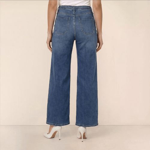 Womens Draper James Mid Rise Self Belt Wide Leg Jeans alternate view